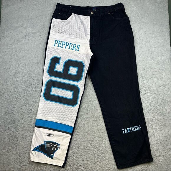 Julius Peppers Carolina Panthers Jeans Mens 40 Black Jersey Leg NFL Sport 38x32*